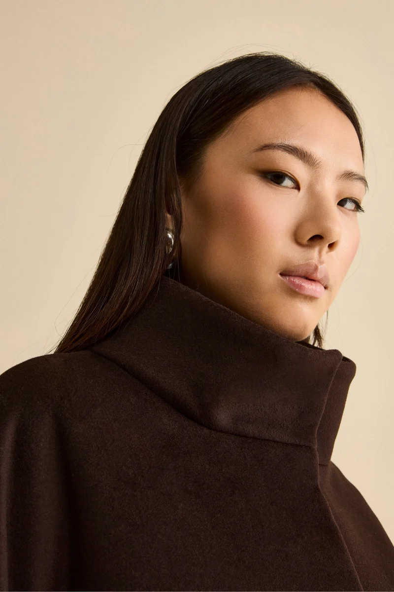 Cappotto Over Corto in Misto Lana e Cashmere - T.MORO