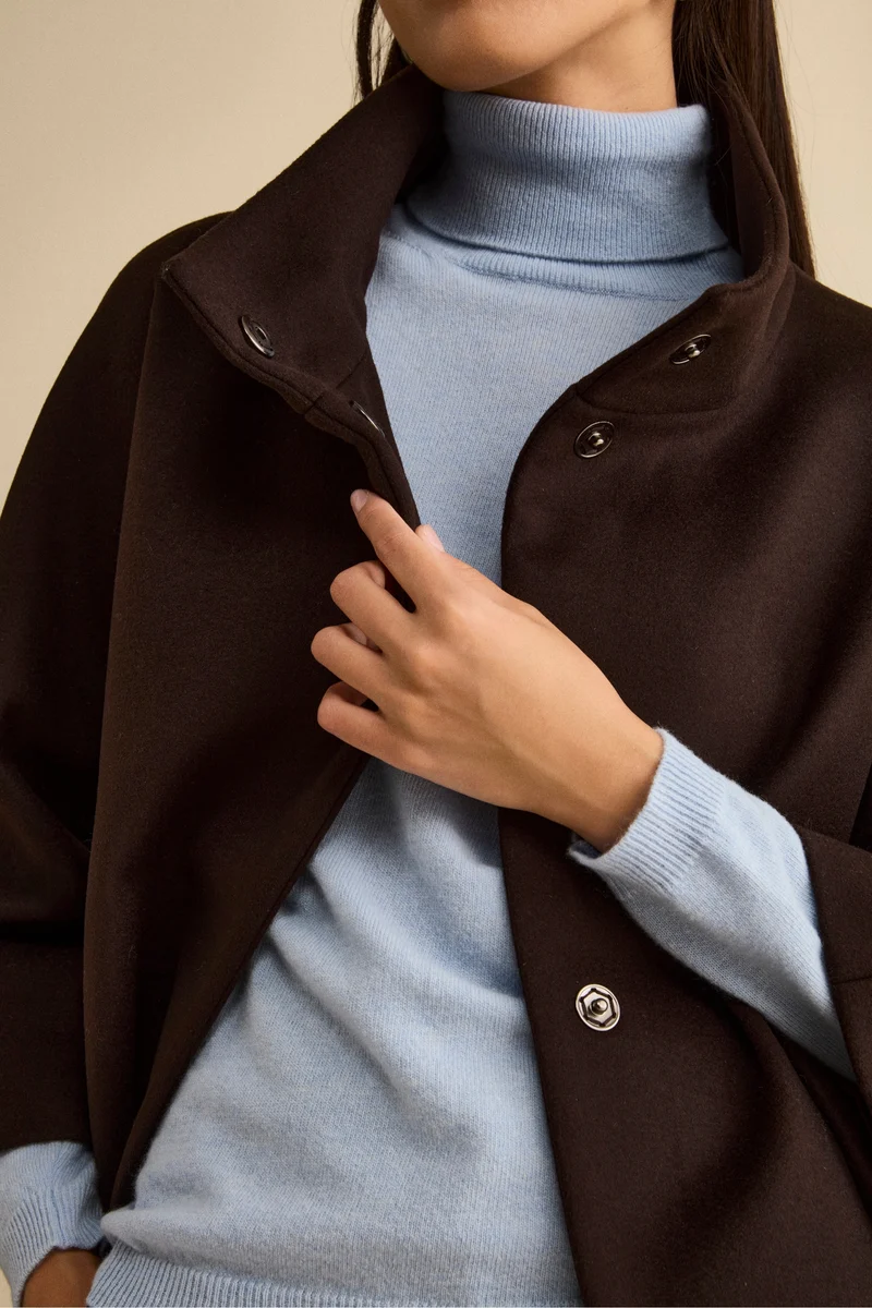 Cappotto Over Corto in Misto Lana e Cashmere - T.MORO
