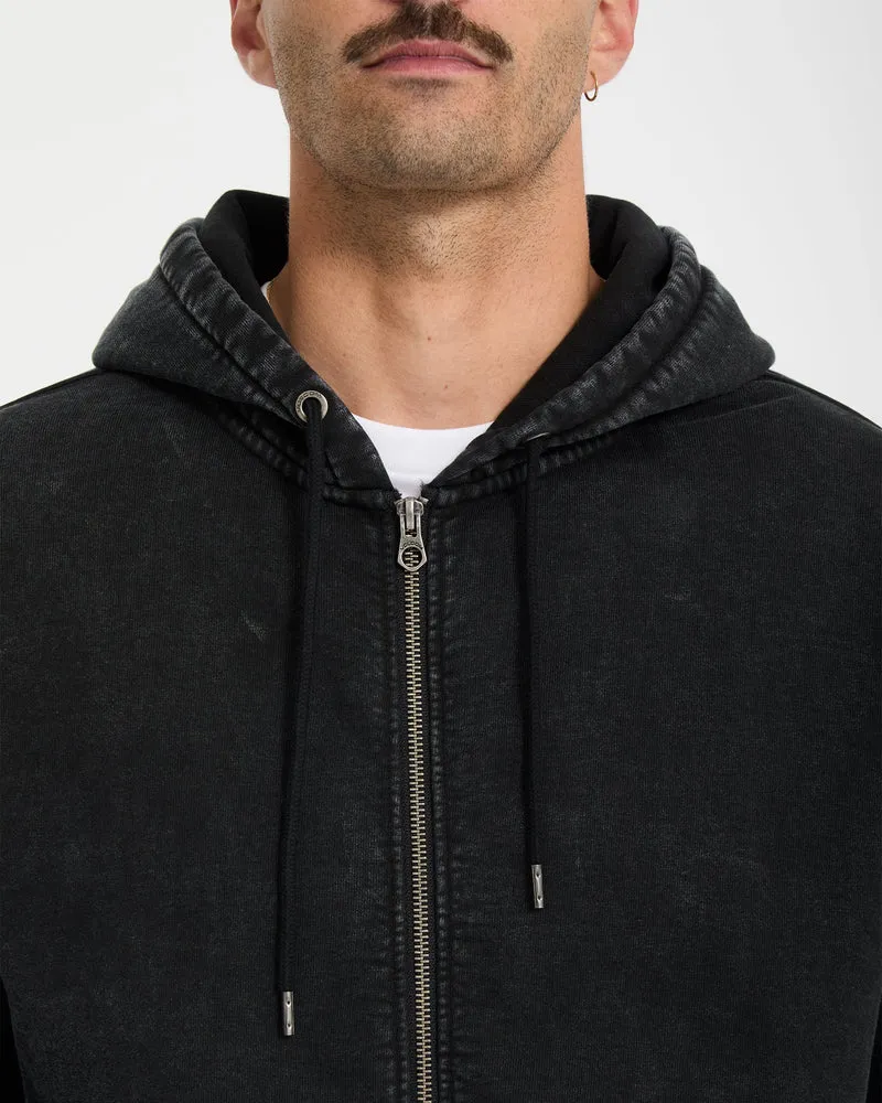 Die By The Stone Zip Hoodie - Light Acid Black