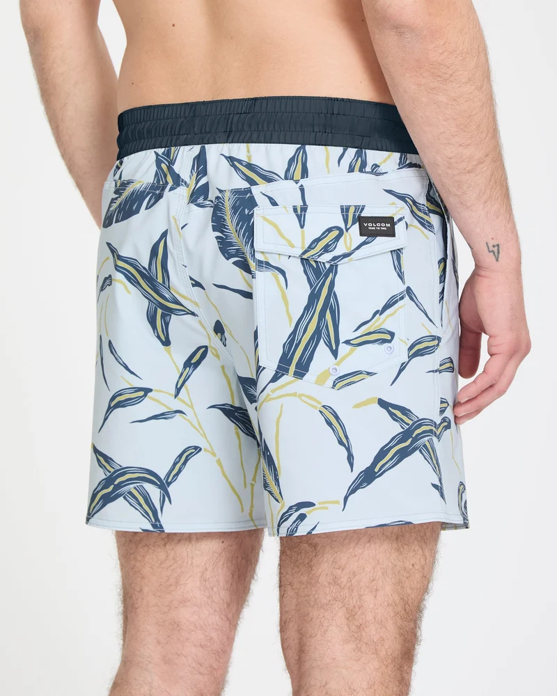 Lido Print Trunk 16" Boardshorts - Light Blue Acid
