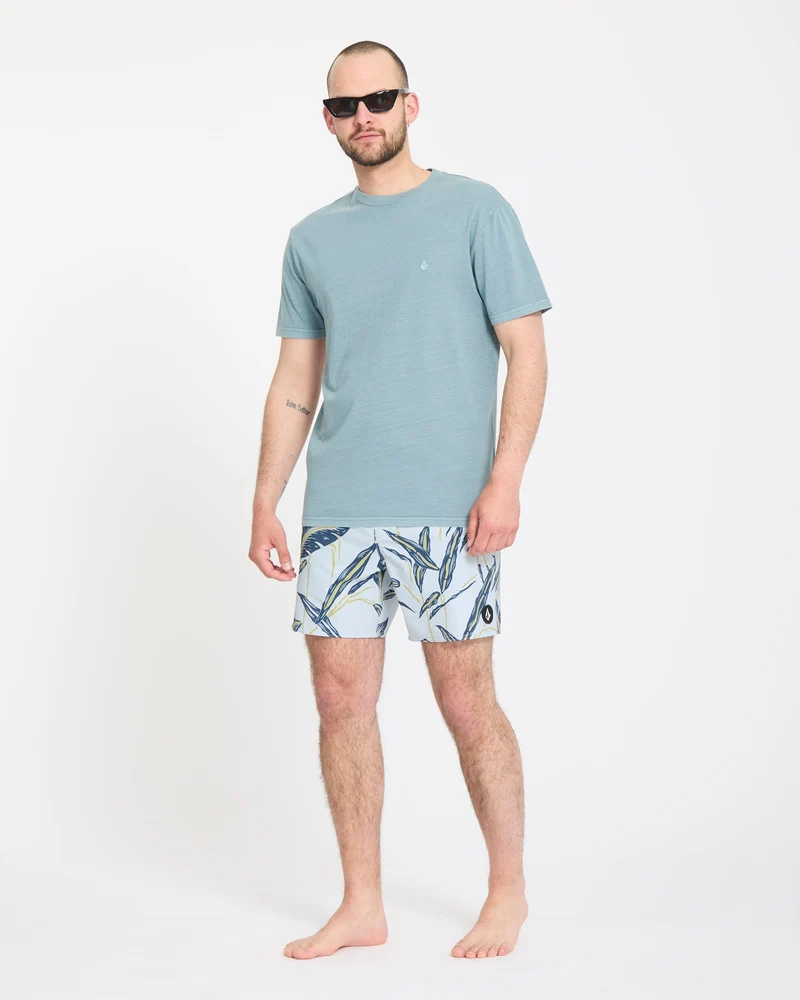 Lido Print Trunk 16" Boardshorts - Light Blue Acid