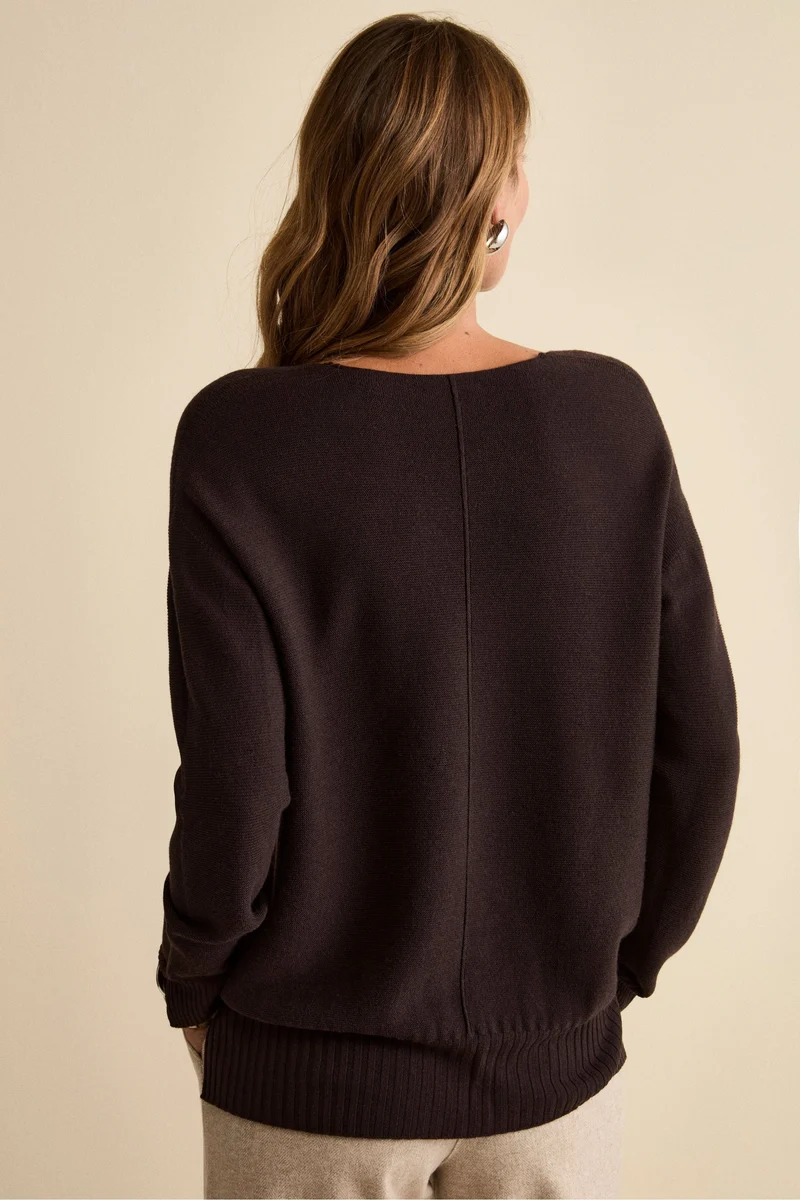 Maglia Over Scollo a V in Lana Merino - T.MORO