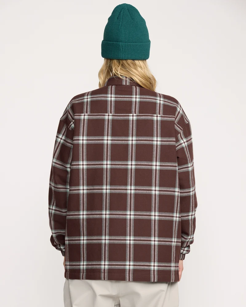Insulated Riding Flannel Jacke - Oxblood