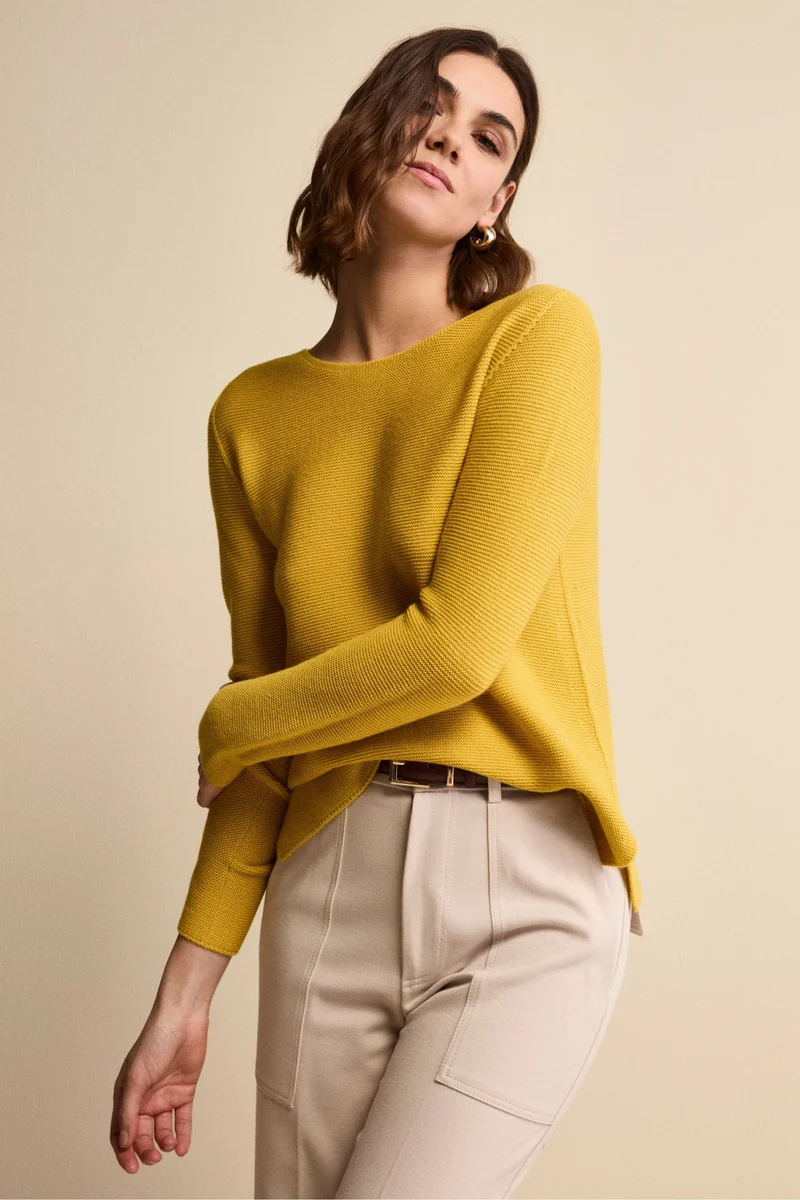 Maglia Barchetta in Lana Merino - CURRY
