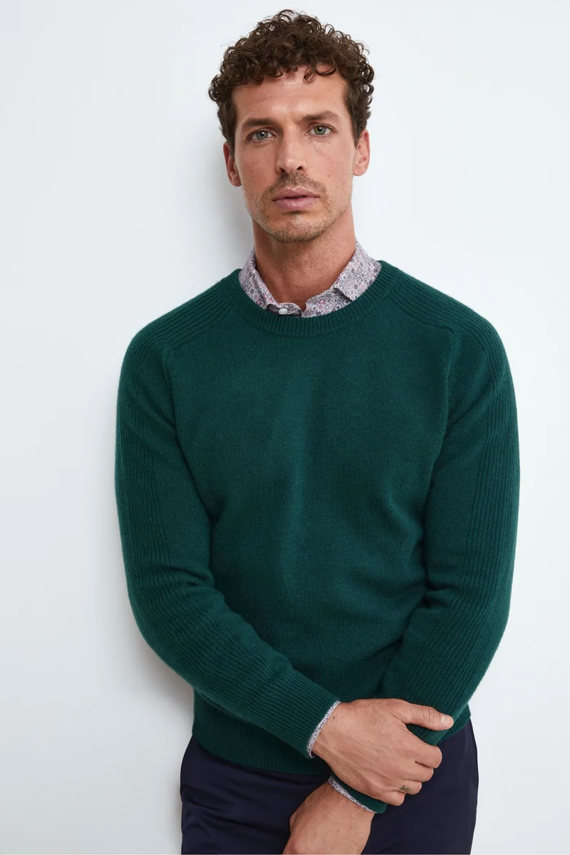 Girocollo in Lana e Cashmere - VERDE