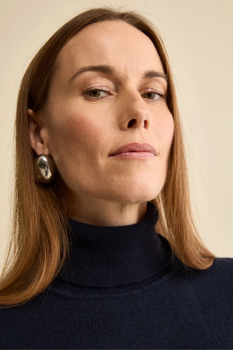 Dolcevita in lana e cashmere - BLU