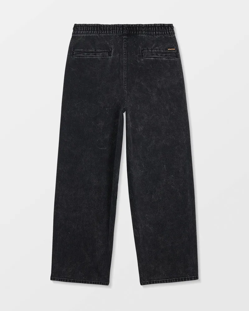 Freazy Loose Elasticated Waist Jeans - Blackity Black - (KINDER)