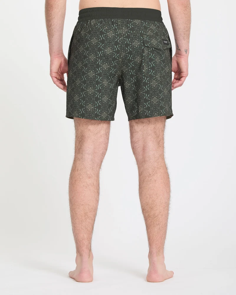 Lido Print Trunk 16" Boardshorts - Squadron Green