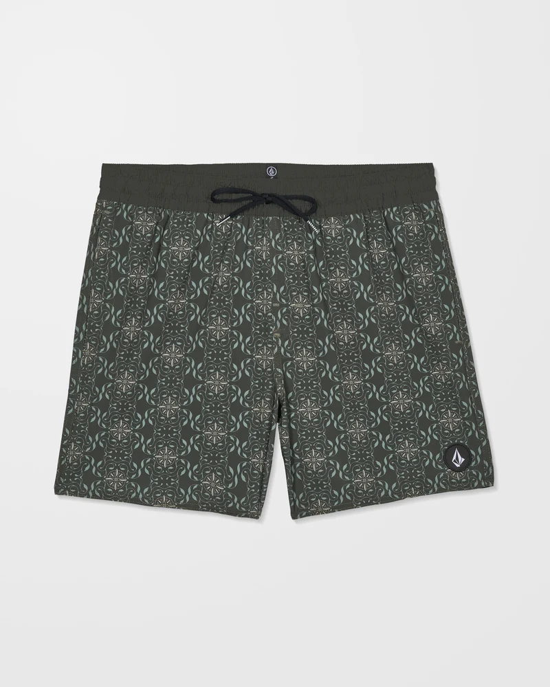 Lido Print Trunk 16" Boardshorts - Squadron Green