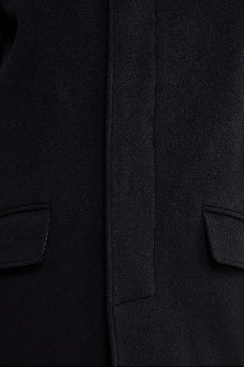 Cappotto Lungo Foderato in Lana e Cashmere - BLU