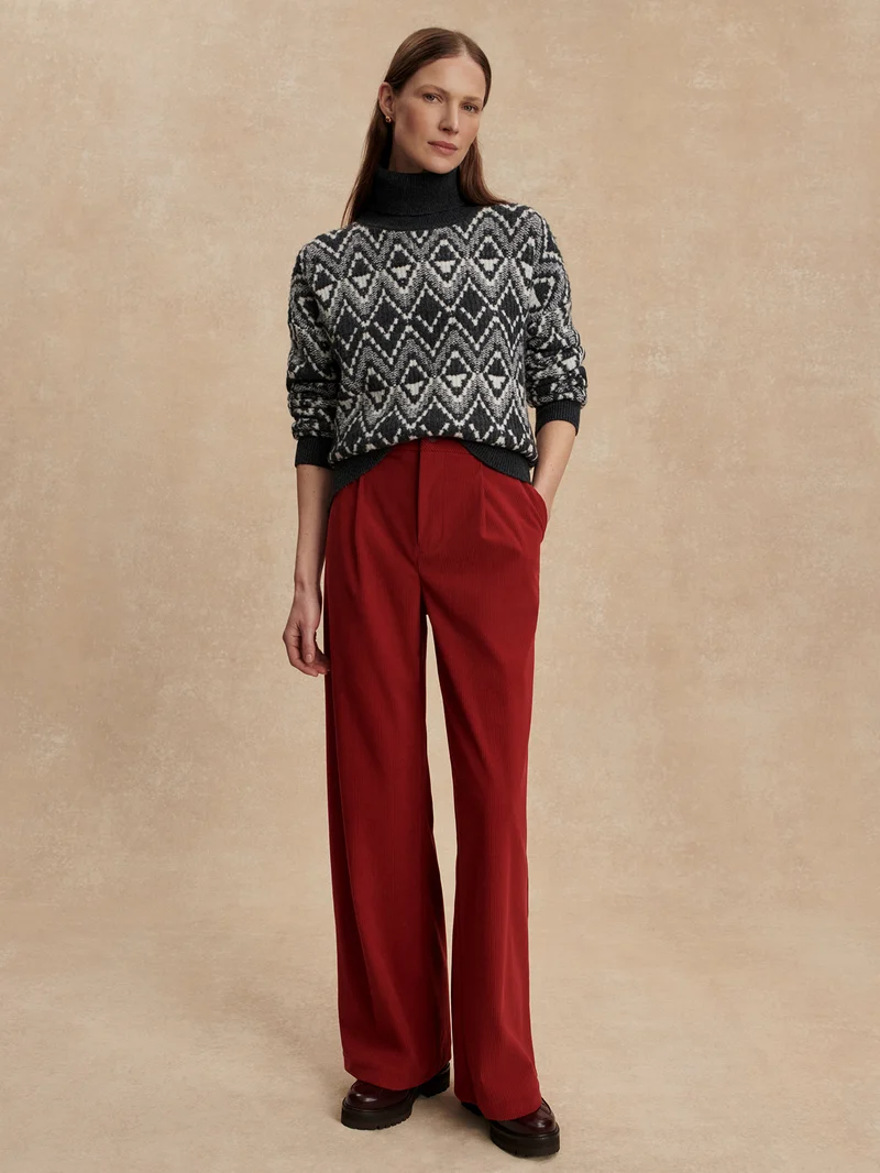 Ida Relaxed Fairisle Roll-Neck Knit