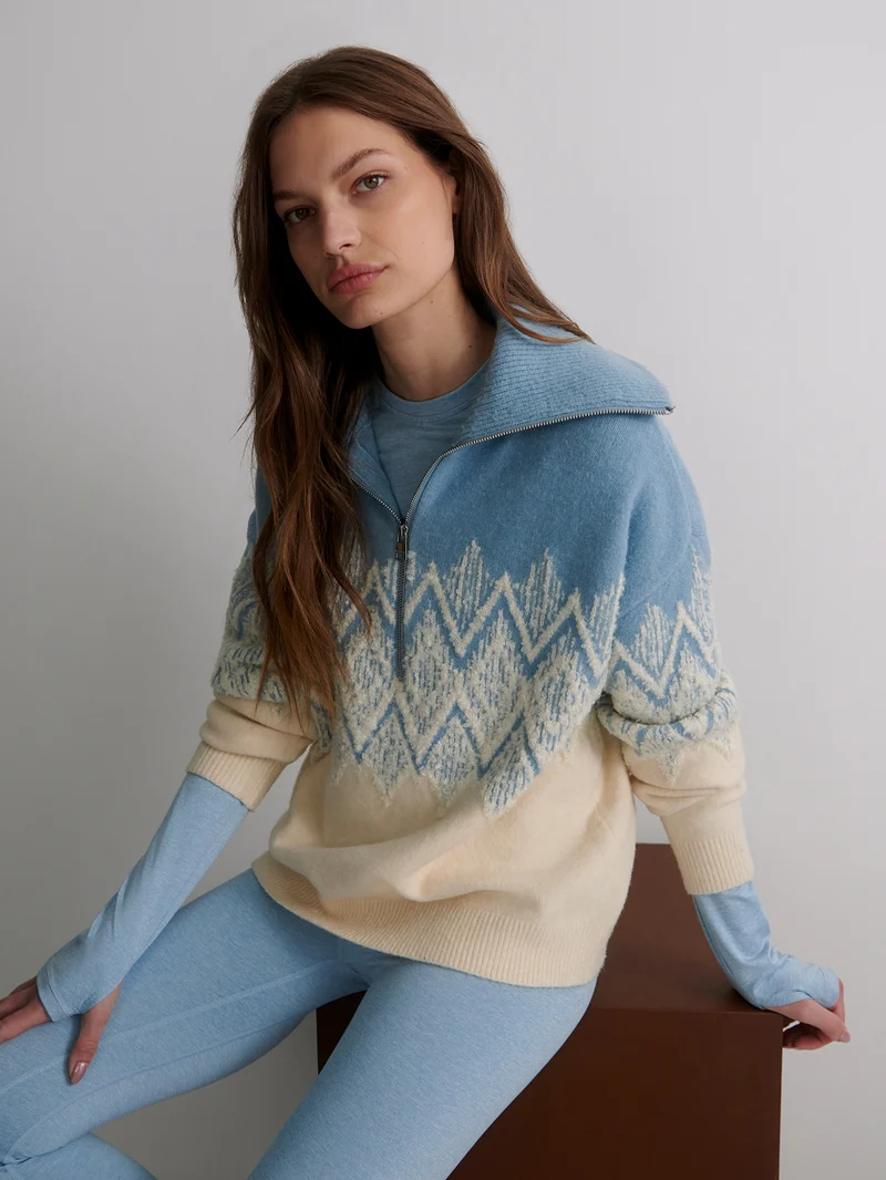 Hedda Fairisle Half-Zip Knit