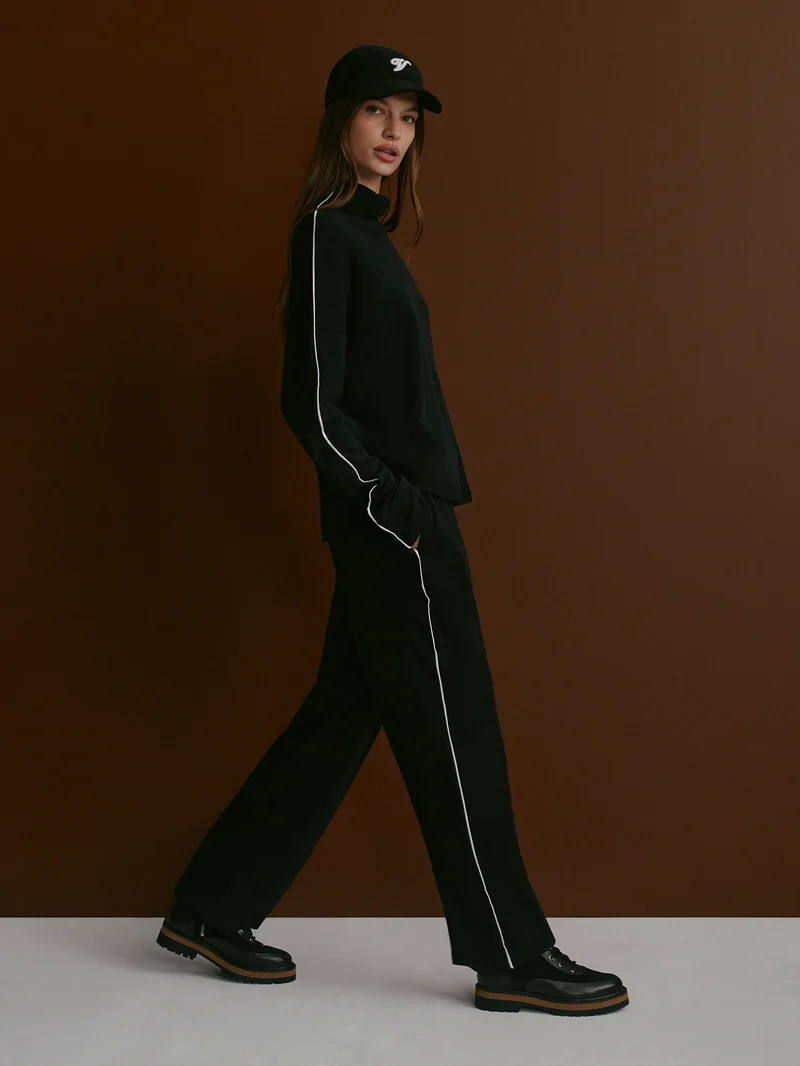 Brushed Rib Straight-Leg Pant 28