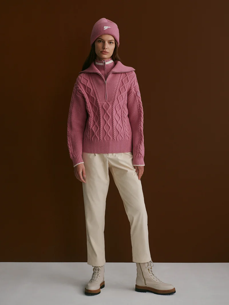 Didi Relaxed Cable Half-Zip Knit