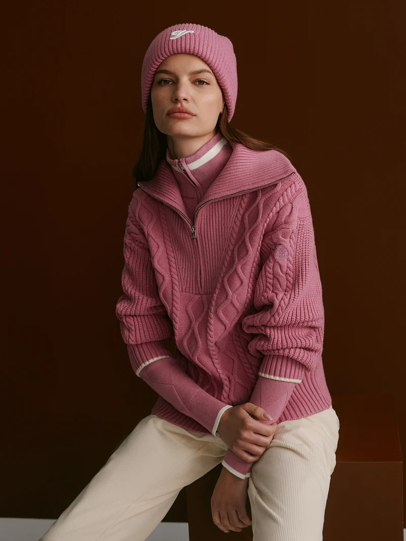 Didi Relaxed Cable Half-Zip Knit