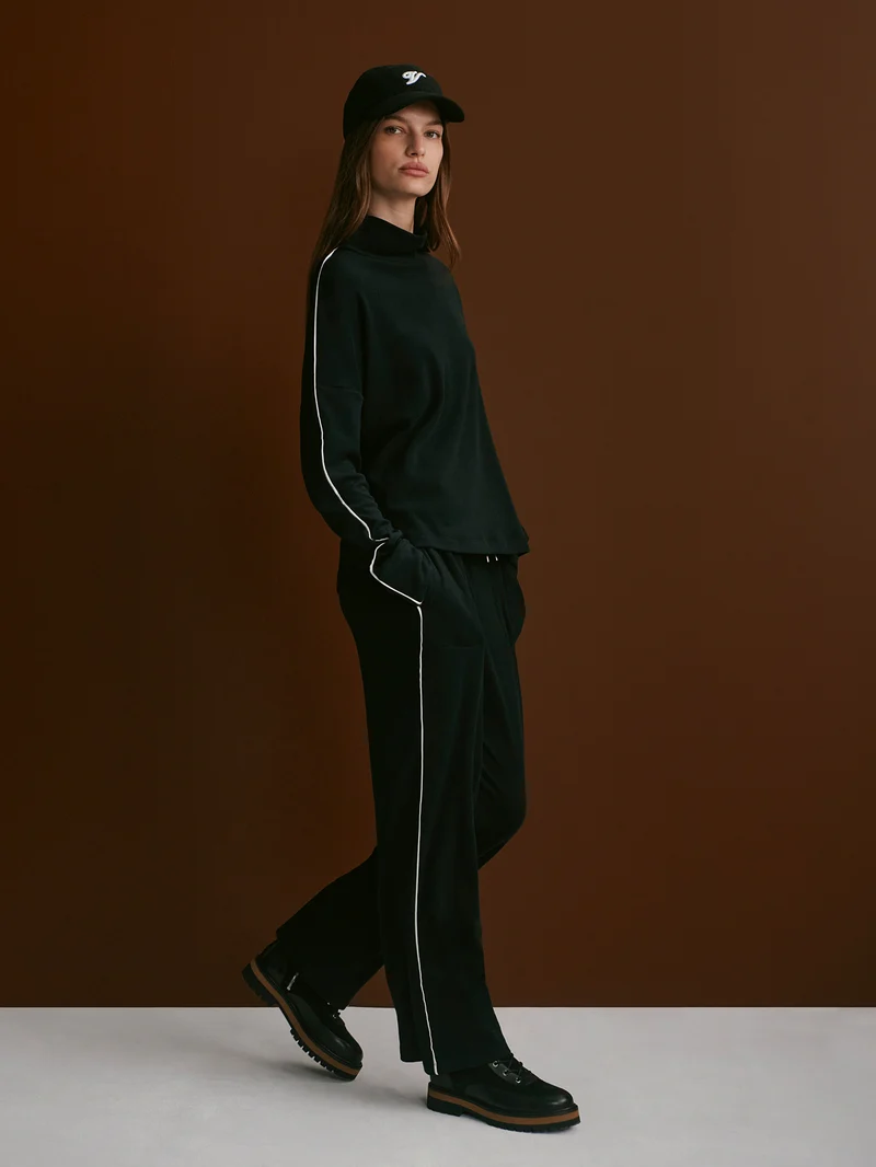 Brushed Rib Straight-Leg Pant 30
