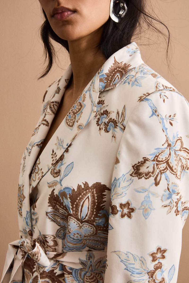 Blazer Habotai da Cerimonia con Cintura - FANT. MARRONE