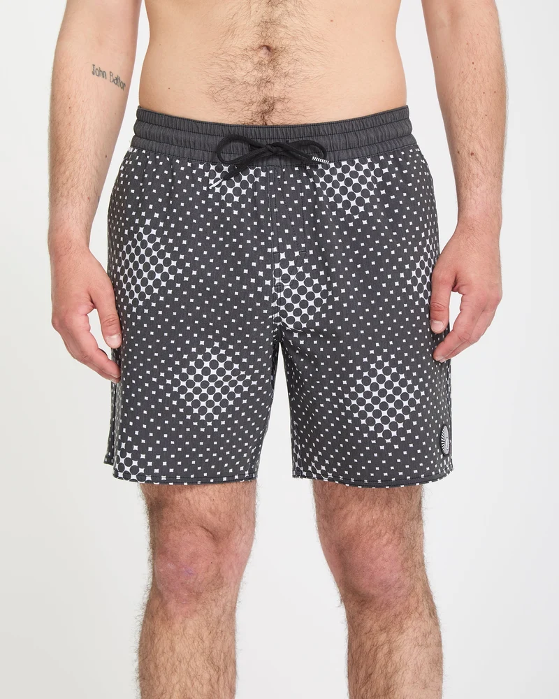 Psyche Cotton Trunk 17" Boardshorts - Matte Black
