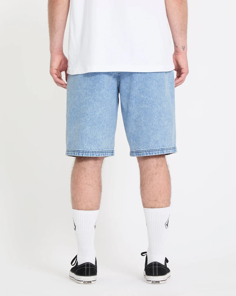 Freazy 22" Denim Elasticated Waist Shorts - Pale Aqua