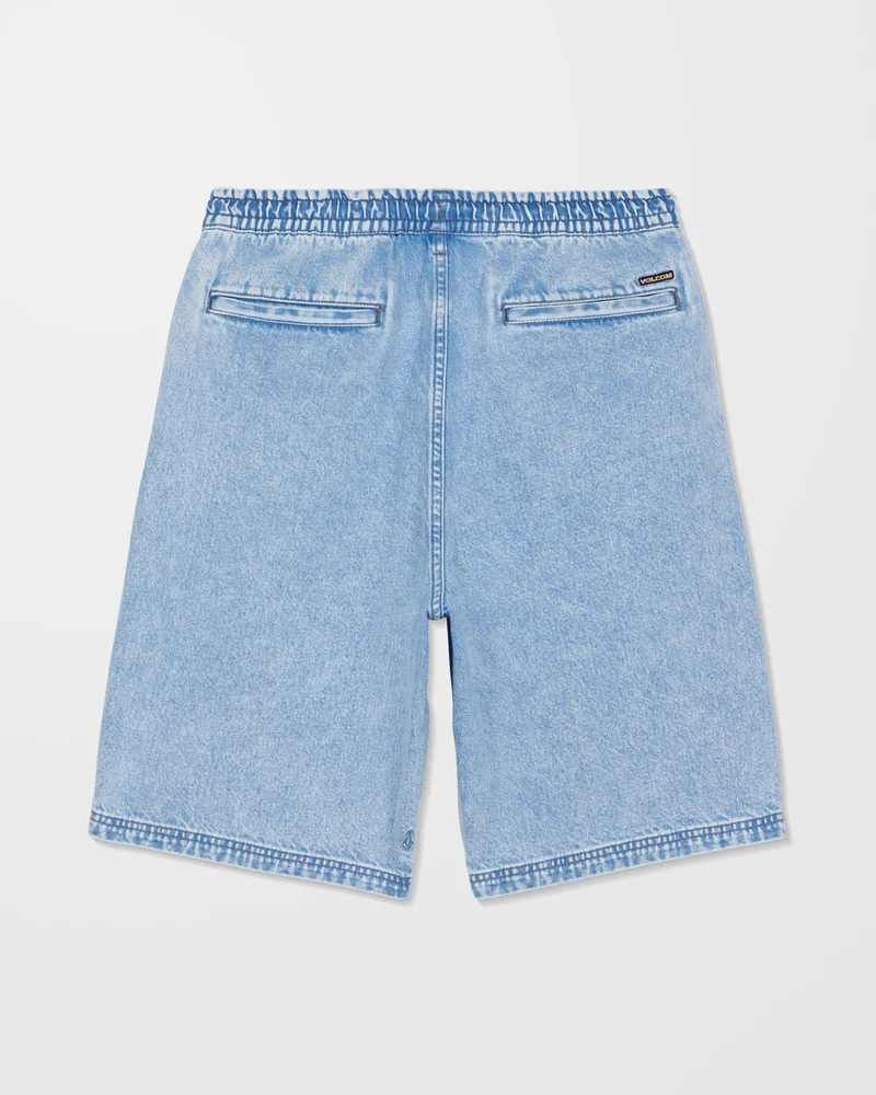 Freazy 22" Denim Elasticated Waist Shorts - Pale Aqua