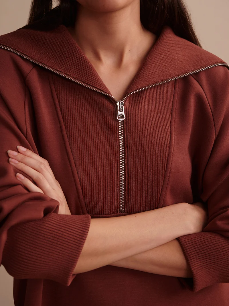 Xina Half-Zip Longline Sweat