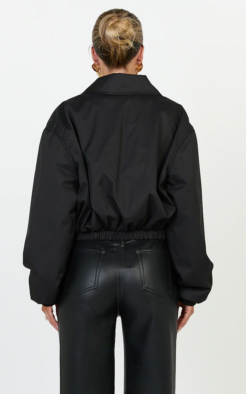 Peterson Jacket - Cropped Bomber Jacket in Black