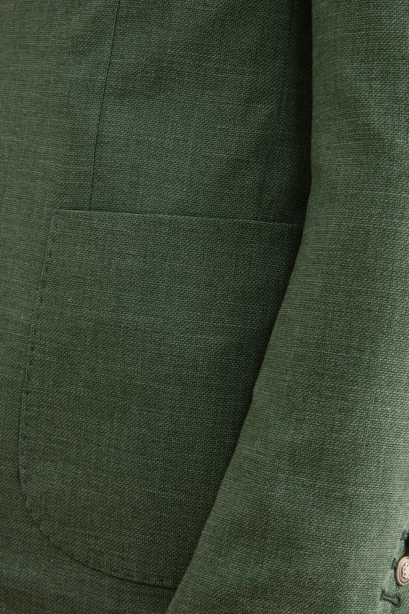 Giacca Monopetto Destrutturata in Misto Lana - VERDE