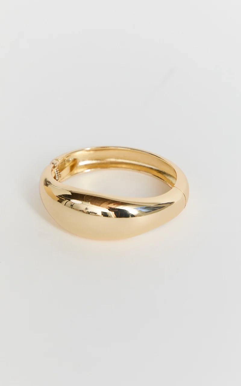Finley Bracelet - Dome Cuff Bracelet in Gold
