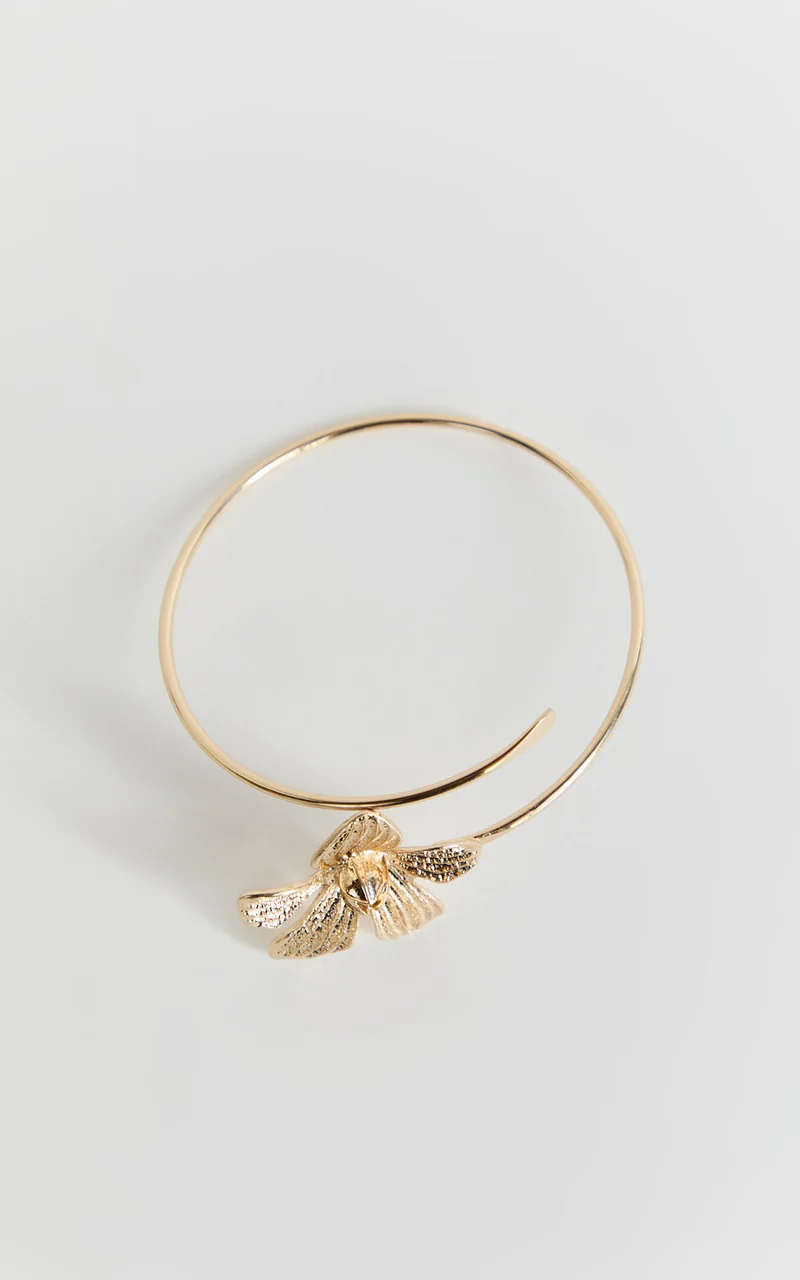 Hadid Cuff - Flower Arm Cuff in Gold