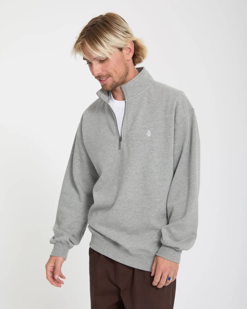 Single Stone Quarter Zip Sweatshirt - Heather Grey