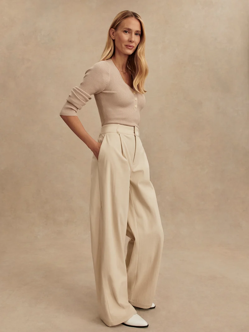 Plush Cord Wide Leg Trouser Regular