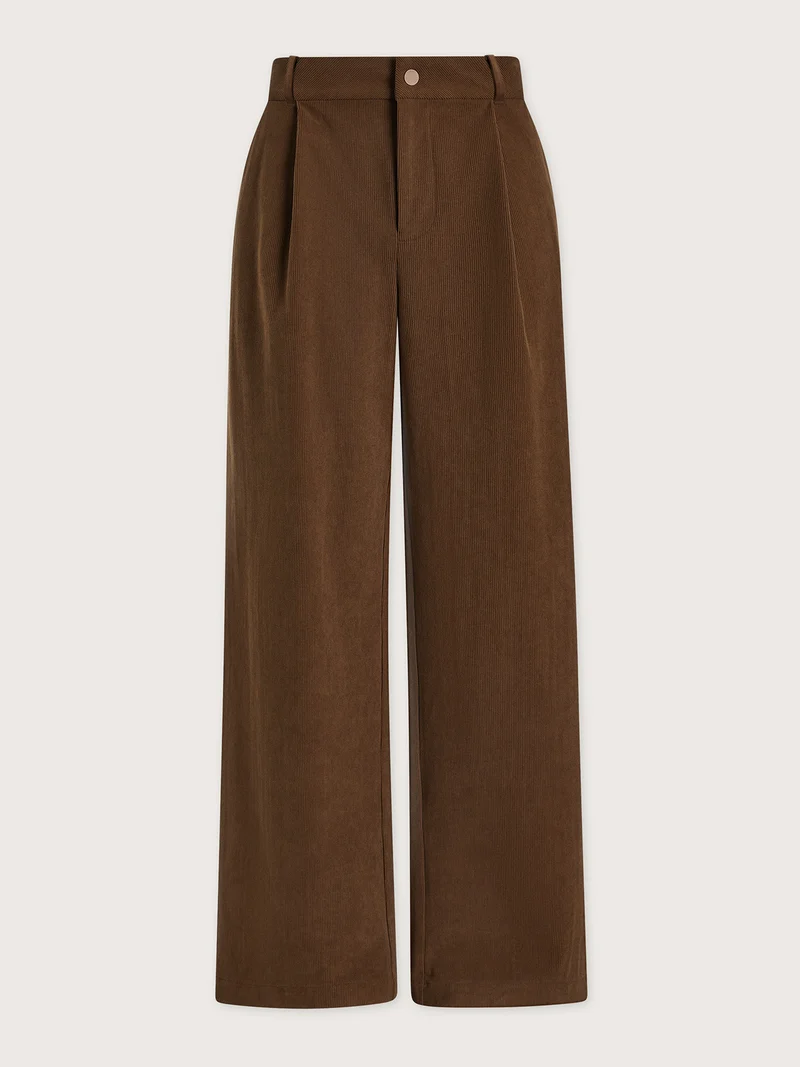 Plush Cord Wide Leg Trouser Regular