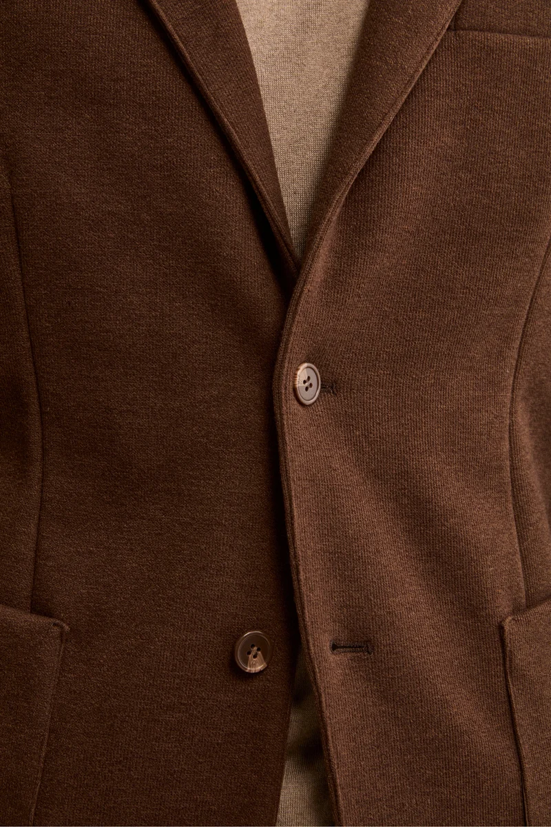 Giacca Monopetto Semifoderata in Jersey - MARRONE