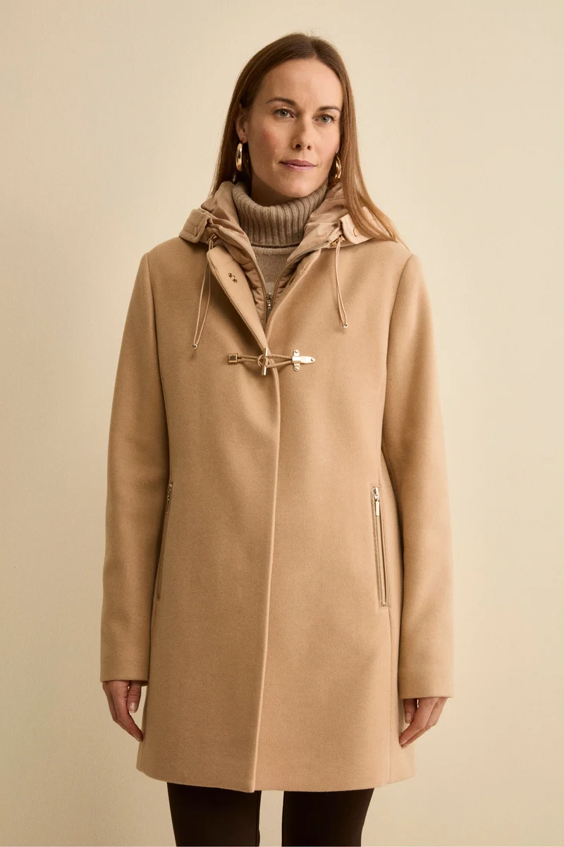 Cappotto Midi in Misto Lana con Alamaro - CAMMELLO