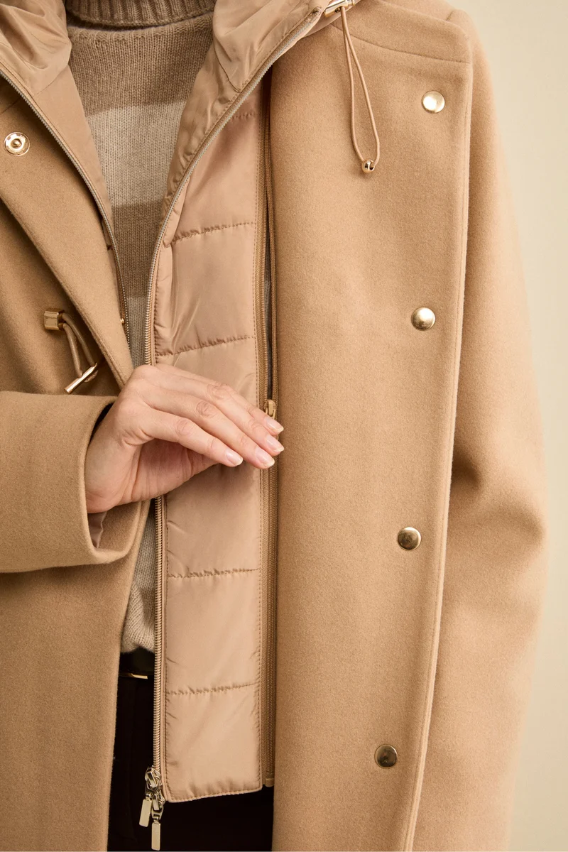 Cappotto Midi in Misto Lana con Alamaro - CAMMELLO
