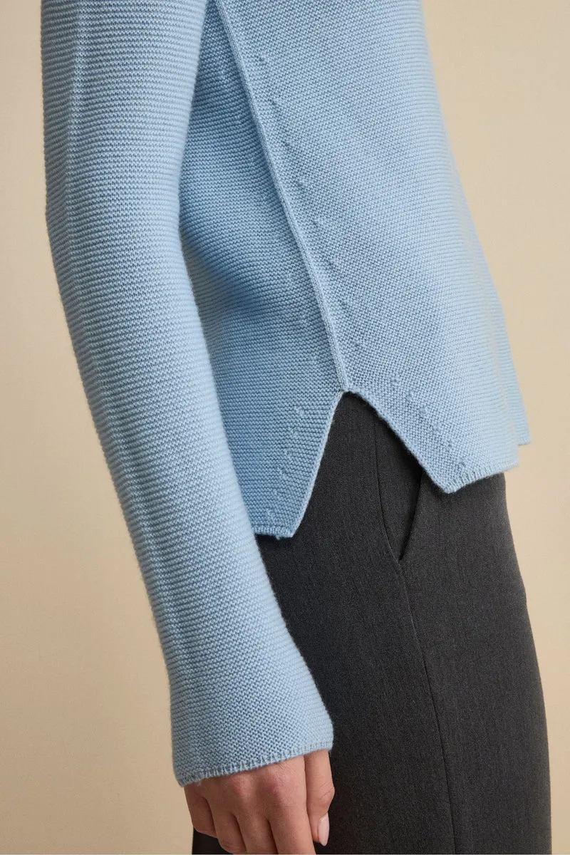 Maglia Barchetta in Lana Merino - AZZURRO