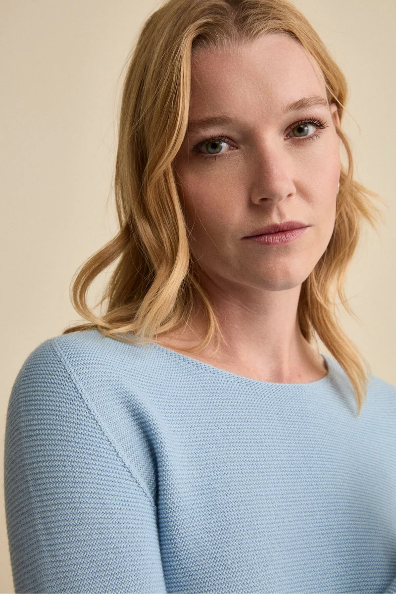 Maglia Barchetta in Lana Merino - AZZURRO