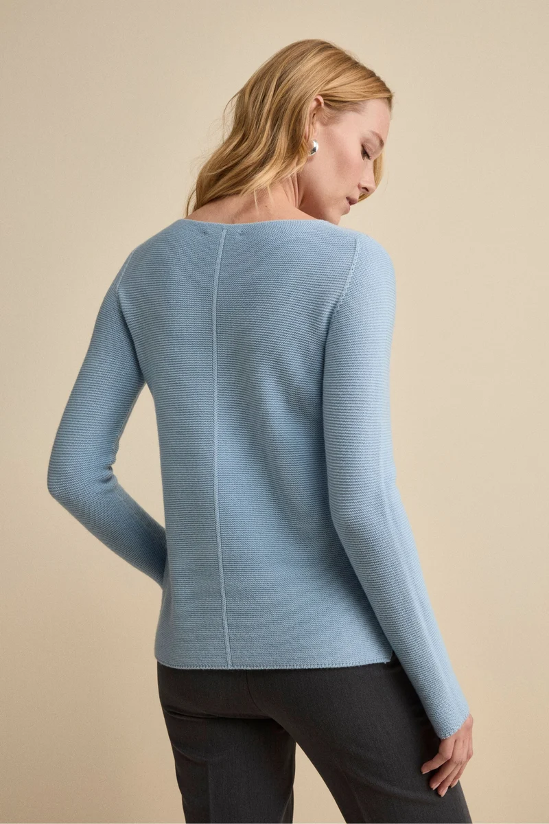 Maglia Barchetta in Lana Merino - AZZURRO