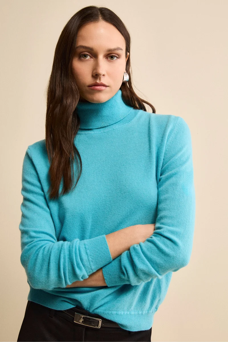 Dolcevita in lana e cashmere - ACQUAMARINA