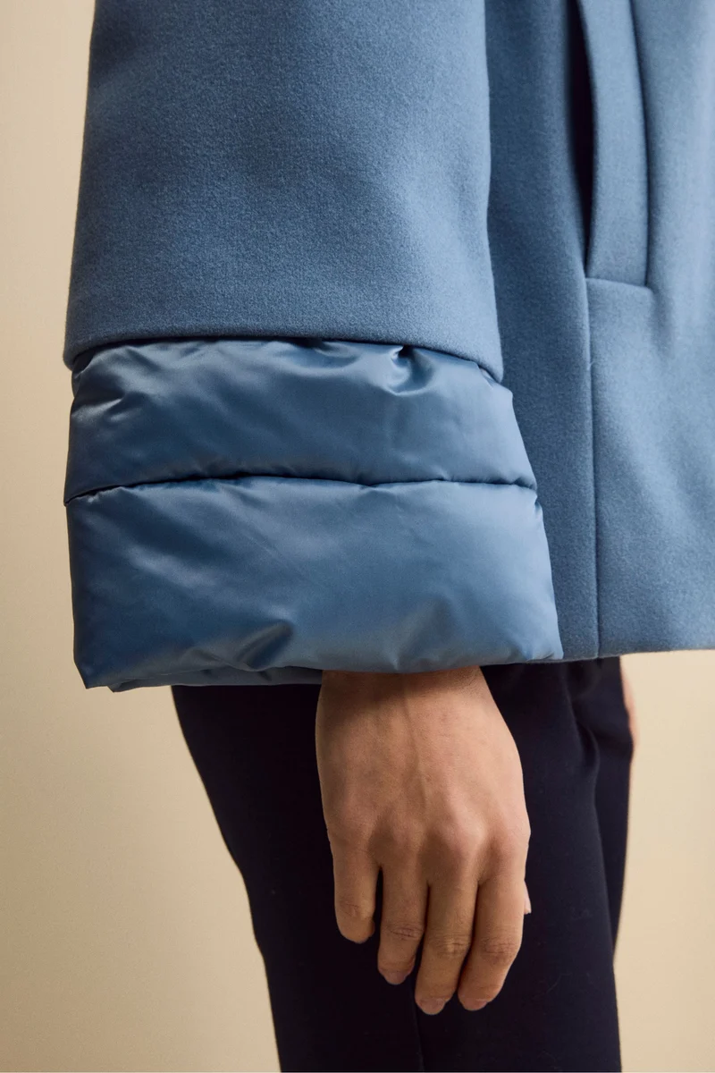 Giubbotto Imbottito Svasato con Zip - DENIM