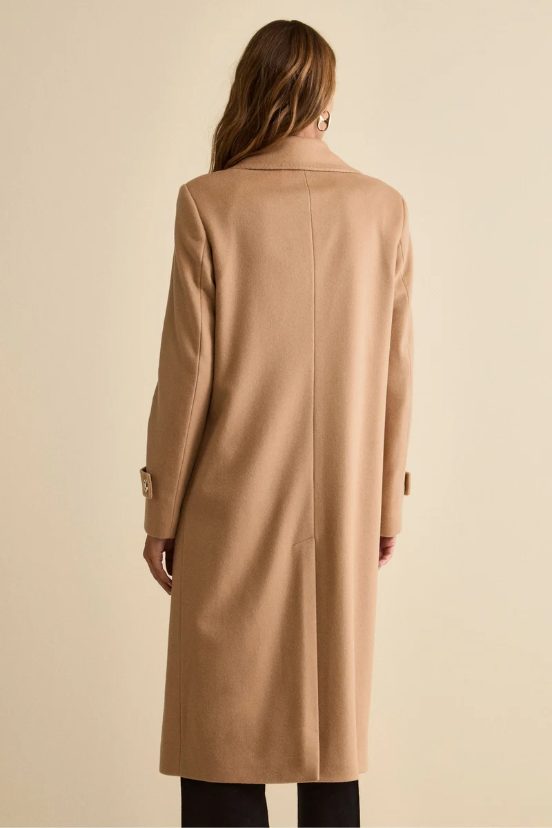 Cappotto Lungo Doppiopetto in Misto Lana e Cahsmere - CAMMELLO