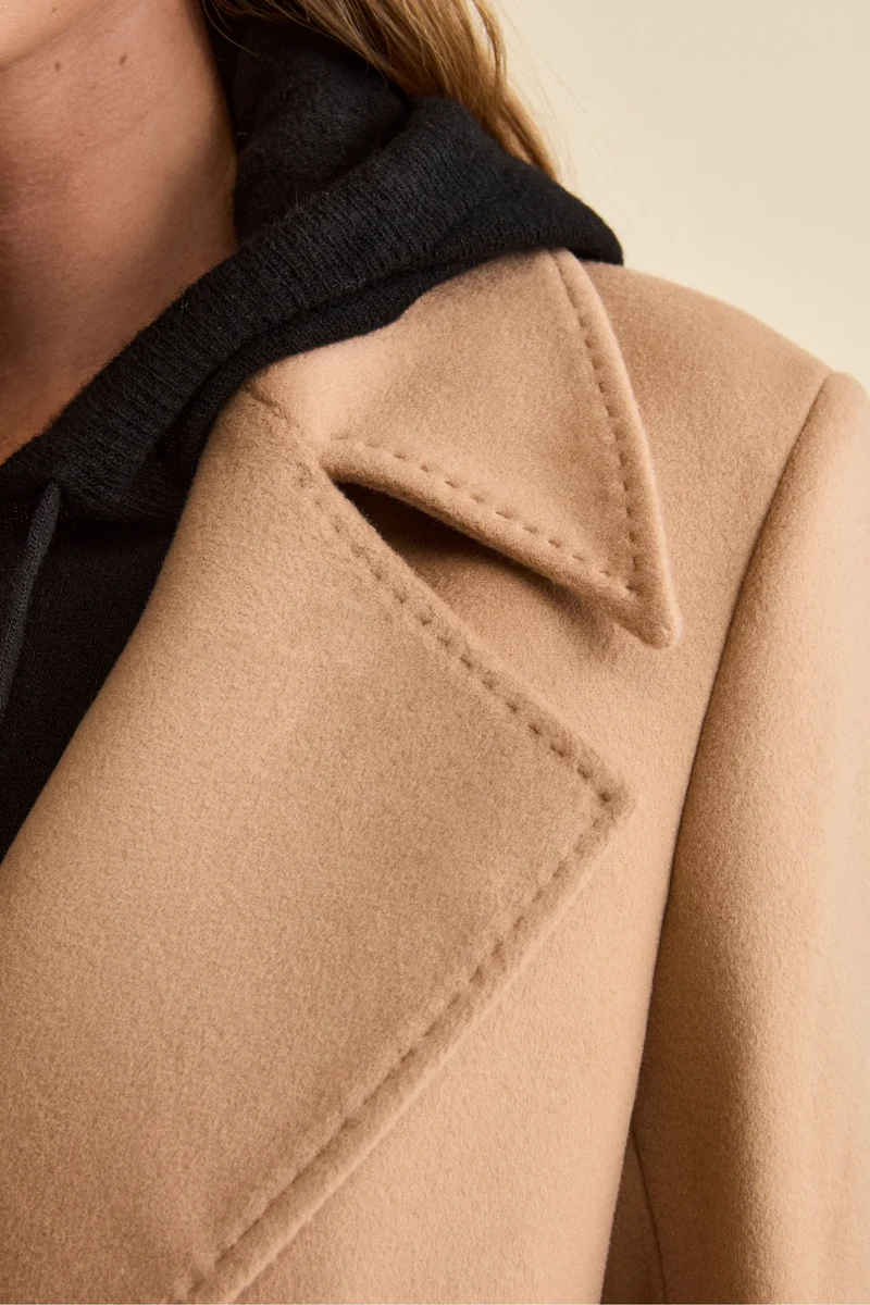 Cappotto Lungo Doppiopetto in Misto Lana e Cahsmere - CAMMELLO