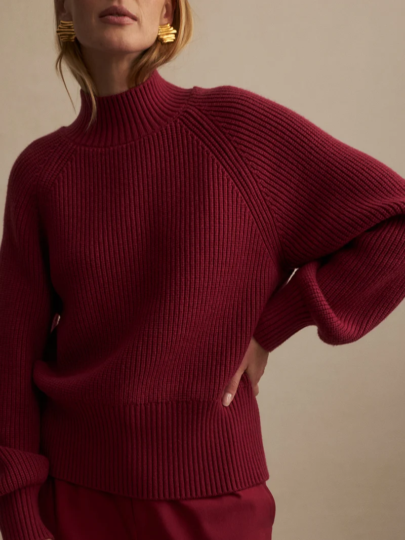 Martina High Neck Rib Knit