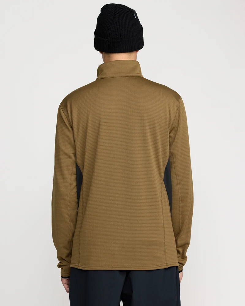 Gridlock Mock Neck Fleece Sweatshirt - Bronze