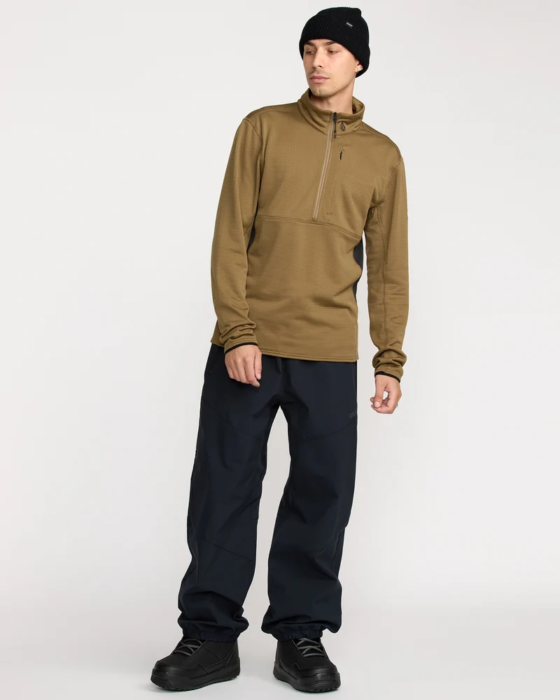 Gridlock Mock Neck Fleece Sweatshirt - Bronze