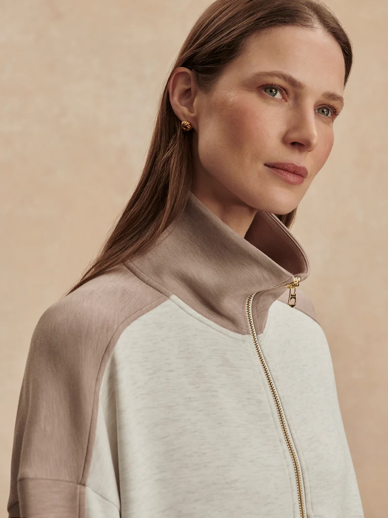 Garcia Two-Tone Zip-Through Sweat