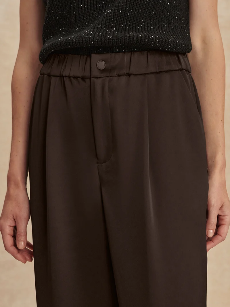 Light Satin Wide Leg Pant Long
