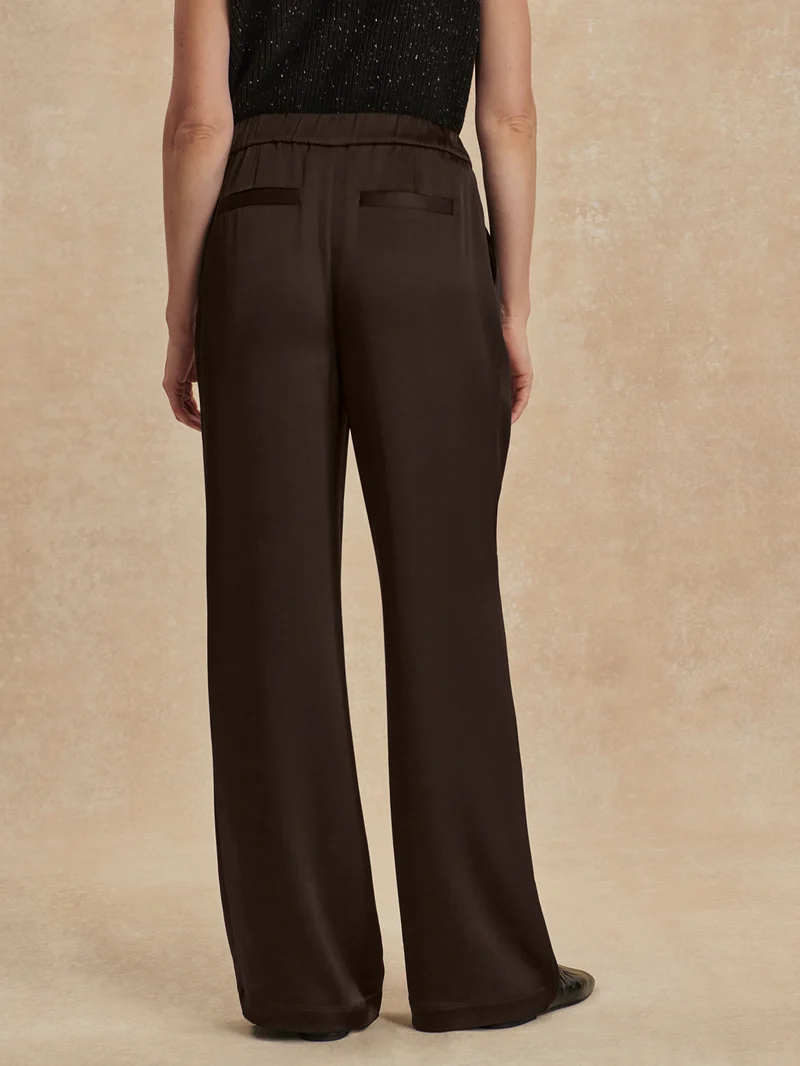 Light Satin Wide Leg Pant Long