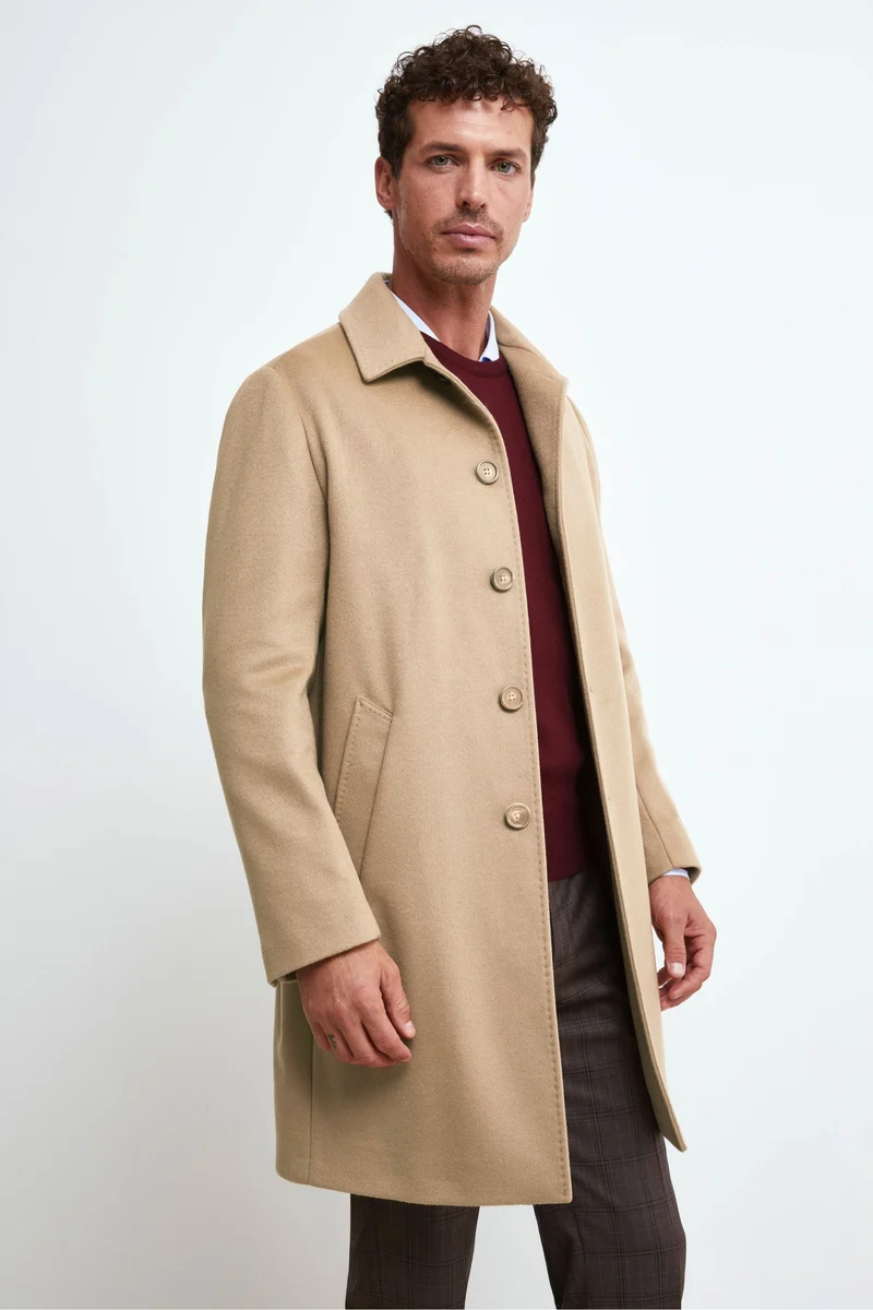Cappotto Foderato in Cashmere - CAMMELLO