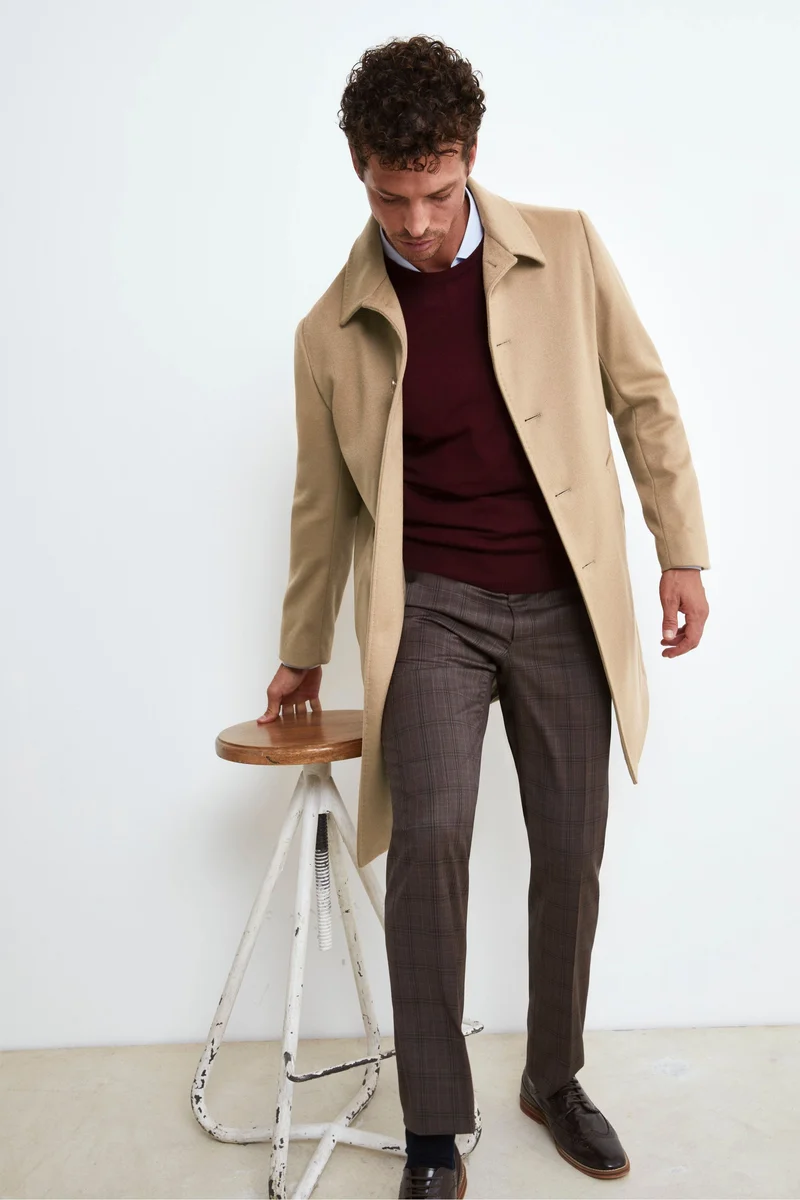 Cappotto Foderato in Cashmere - CAMMELLO
